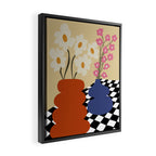 Two blooming pottery   Framed Canvas Print Gallery Image 2