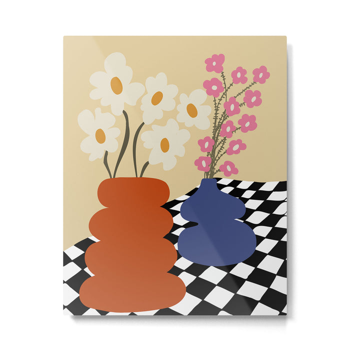 Two blooming pottery   Metal Print Gallery Image 1