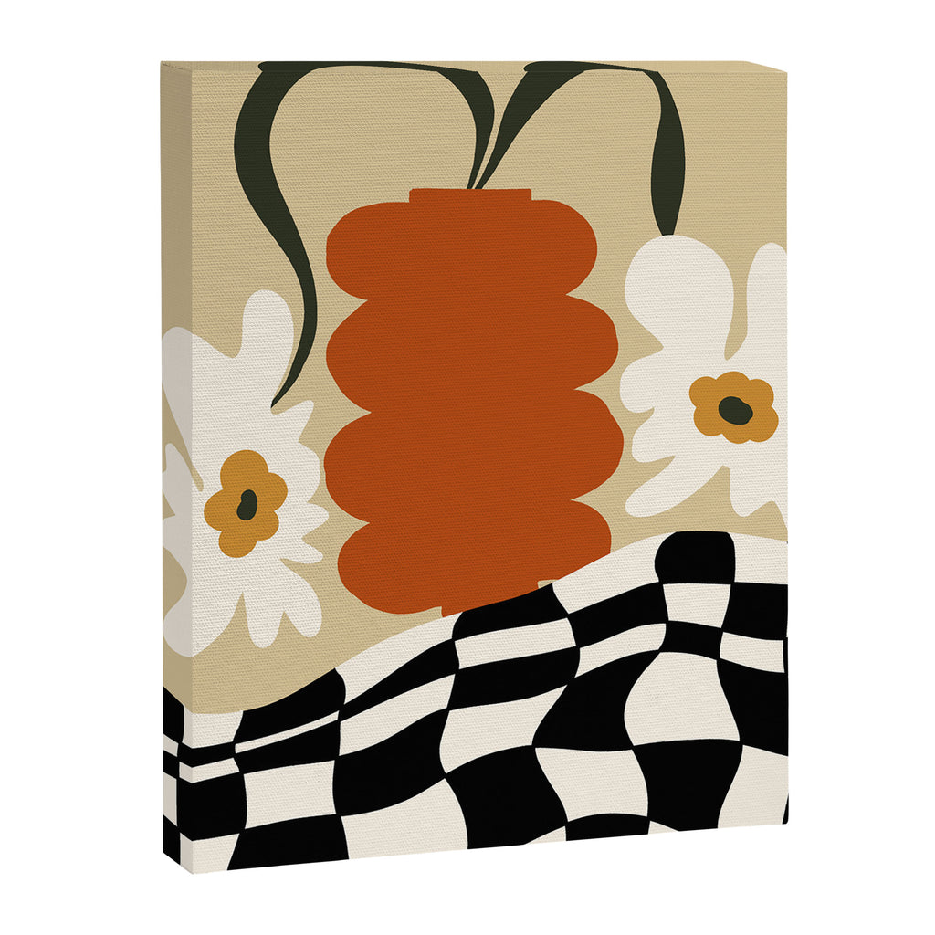 Vintage matisse floral check  Canvas Print Gallery Image 6