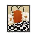 Vintage matisse floral check  Framed Canvas Print Gallery Image 6