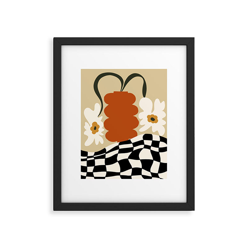 Vintage matisse floral check  Framed Art Print Gallery Image 5