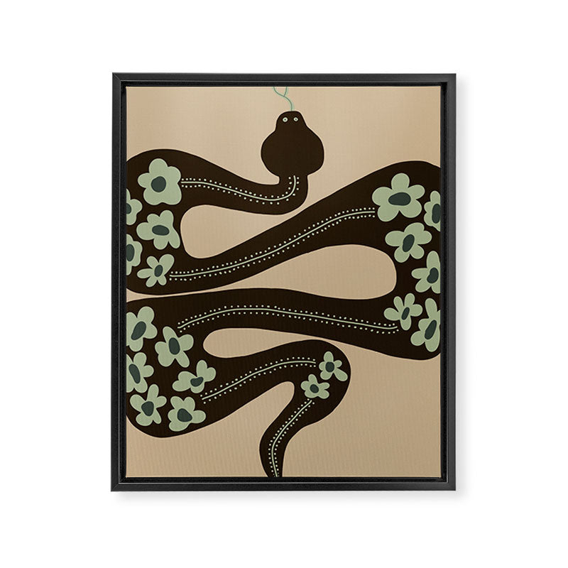 wild and free green anaconda  Framed Canvas Print Gallery Image 6