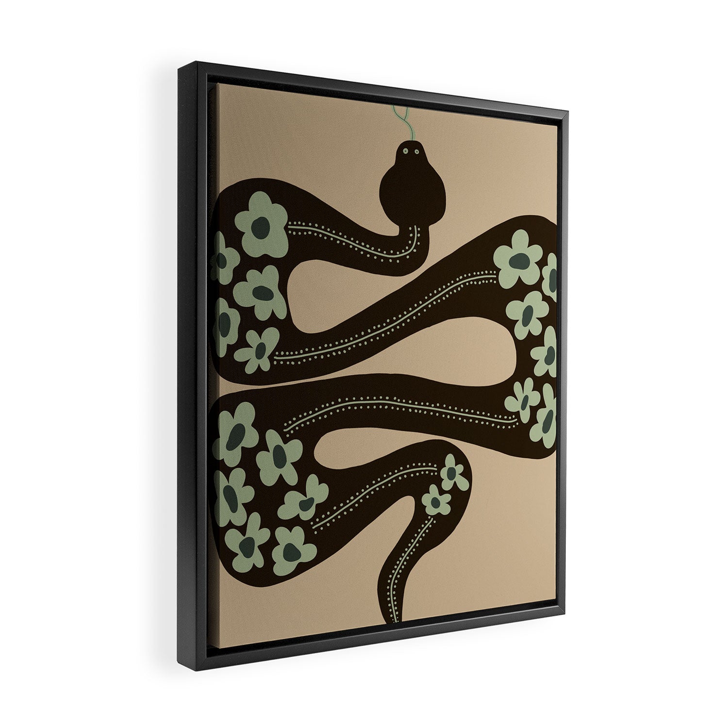 wild and free green anaconda  Framed Canvas Print Gallery Image 2