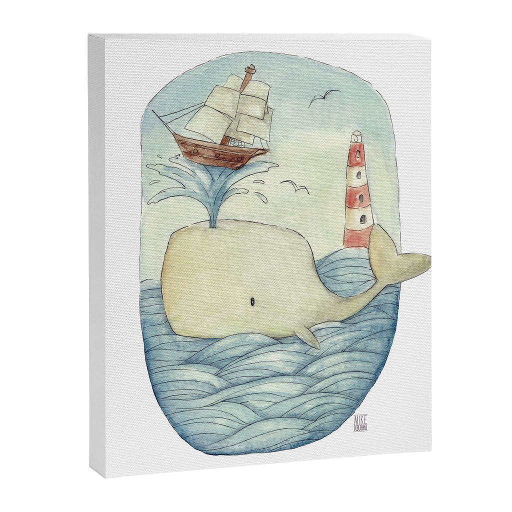 Cute Whale in the Sea Canvas Print Gallery Image 6