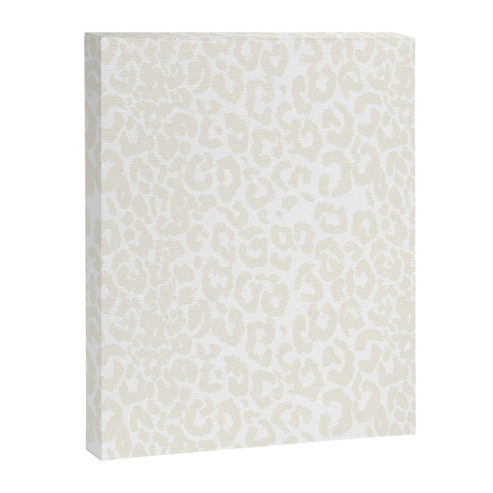 Antique White Leopard Print on White Canvas Print Gallery Image 1