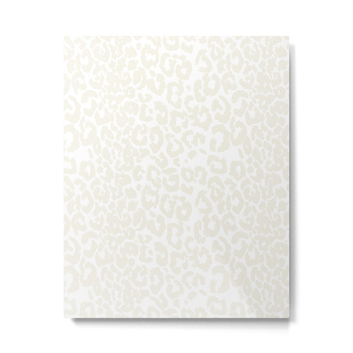 Antique White Leopard Print on White Metal Print Gallery Image 1