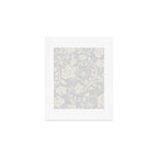Antique White Roses Silhouette on Silver Grey Art Print Gallery Image 1