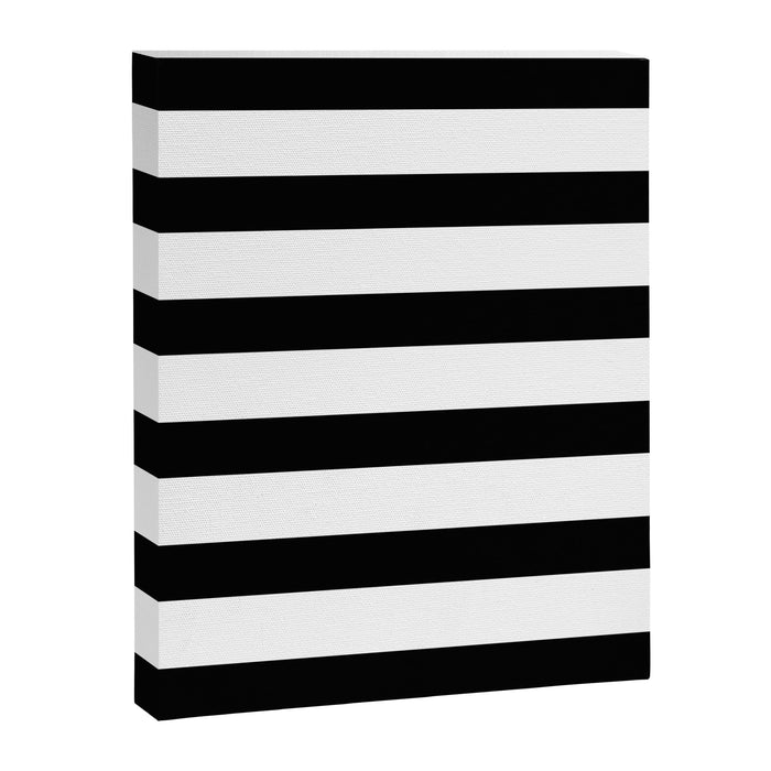 Black and White Horizontal Stripes Canvas Print Gallery Image 1