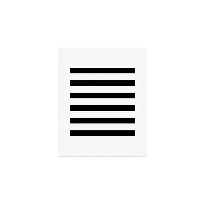 Black and White Horizontal Stripes Art Print Gallery Image 1