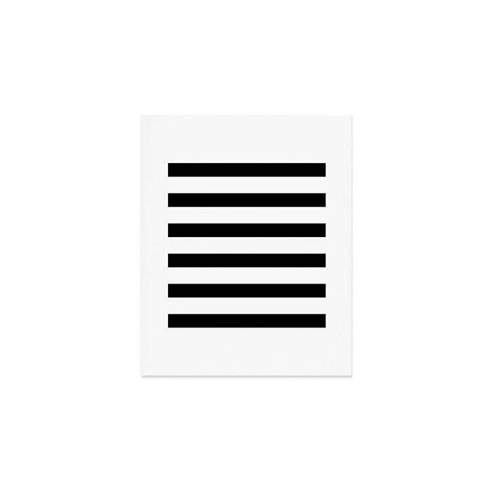 Black and White Horizontal Stripes Art Print Gallery Image 1