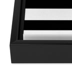 Black and White Horizontal Stripes Framed Canvas Print Gallery Image 3