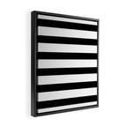 Black and White Horizontal Stripes Framed Canvas Print Gallery Image 2