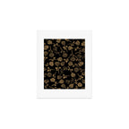 Gold Roses Silhouette on Black Art Print Gallery Image 1