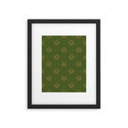 Gold Spiritual Lotus on Dark Olive Green Framed Art Print Gallery Image 6
