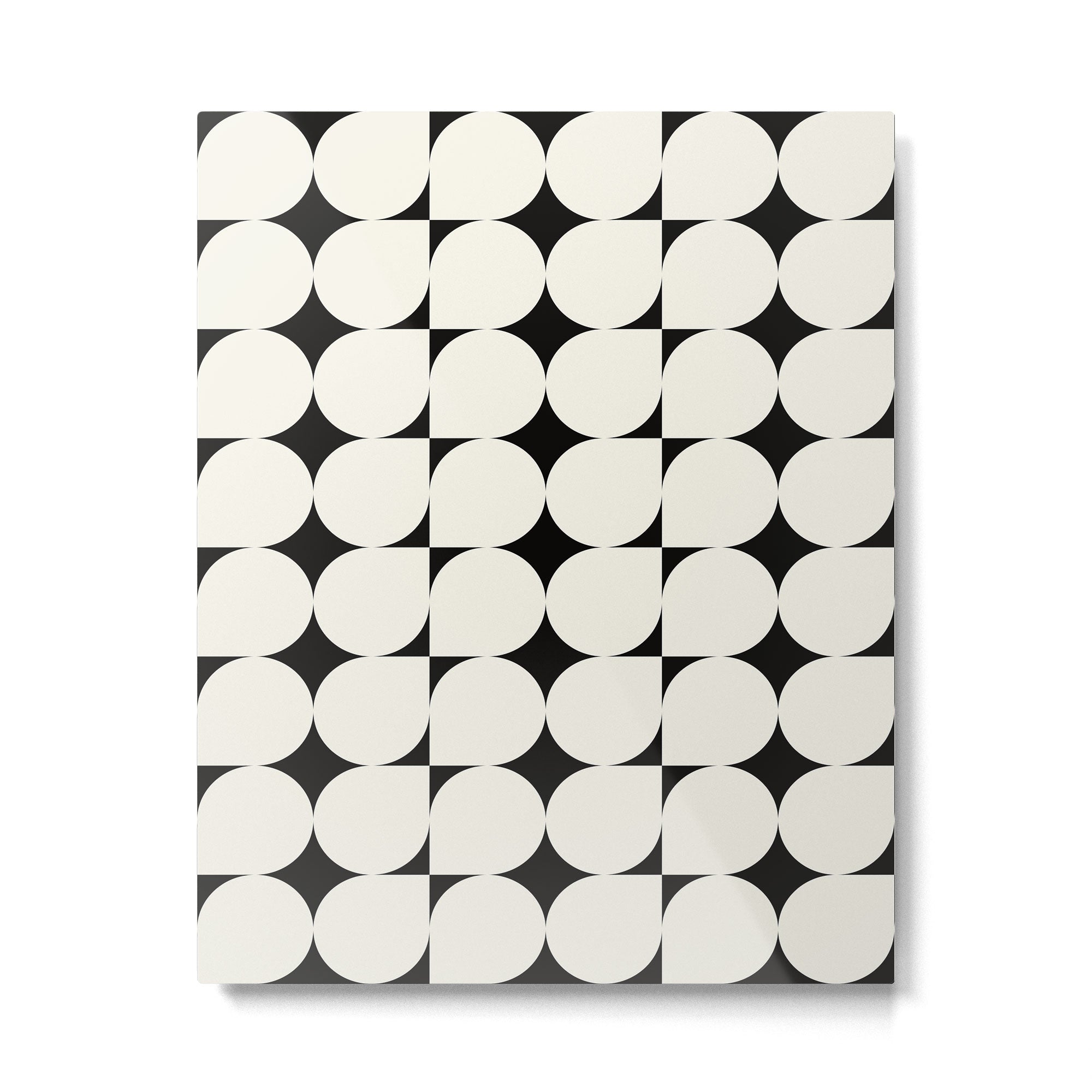Mid-Century-Modern Abstract Retro Seamless Pattern Black and off-White Metal Print Gallery Image 6