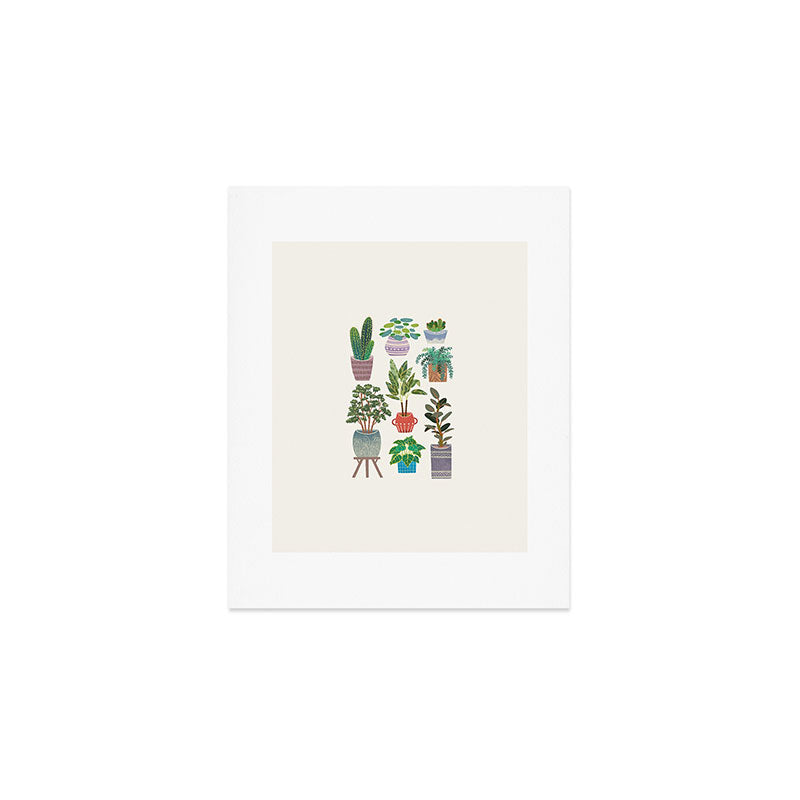 Art print of love for plants on a Ivory background Art Print Gallery Image 1