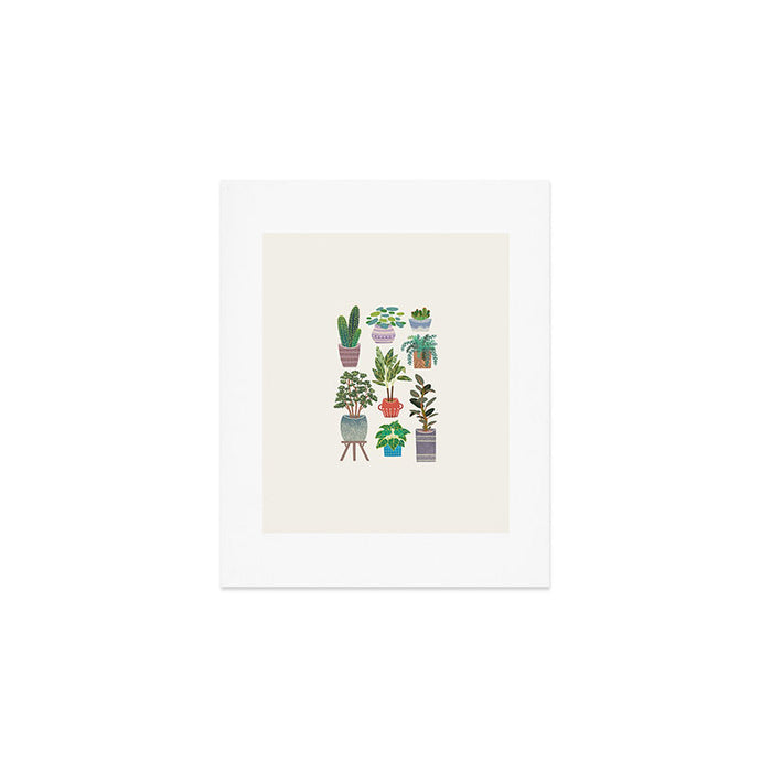 Art print of love for plants on a Ivory background Art Print Gallery Image 1