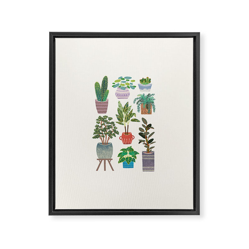 Art print of love for plants on a Ivory background Framed Canvas Print Gallery Image 8
