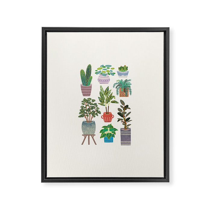 Art print of love for plants on a Ivory background Framed Canvas Print Gallery Image 1