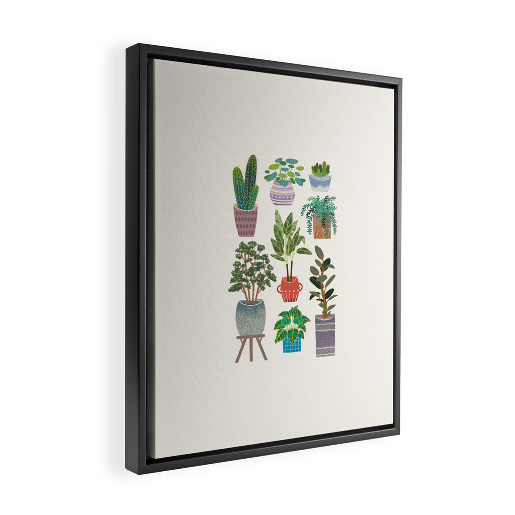 Art print of love for plants on a Ivory background Framed Canvas Print Gallery Image 2