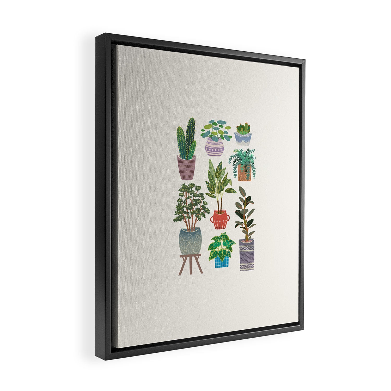 Art print of love for plants on a Ivory background Framed Canvas Print Gallery Image 2