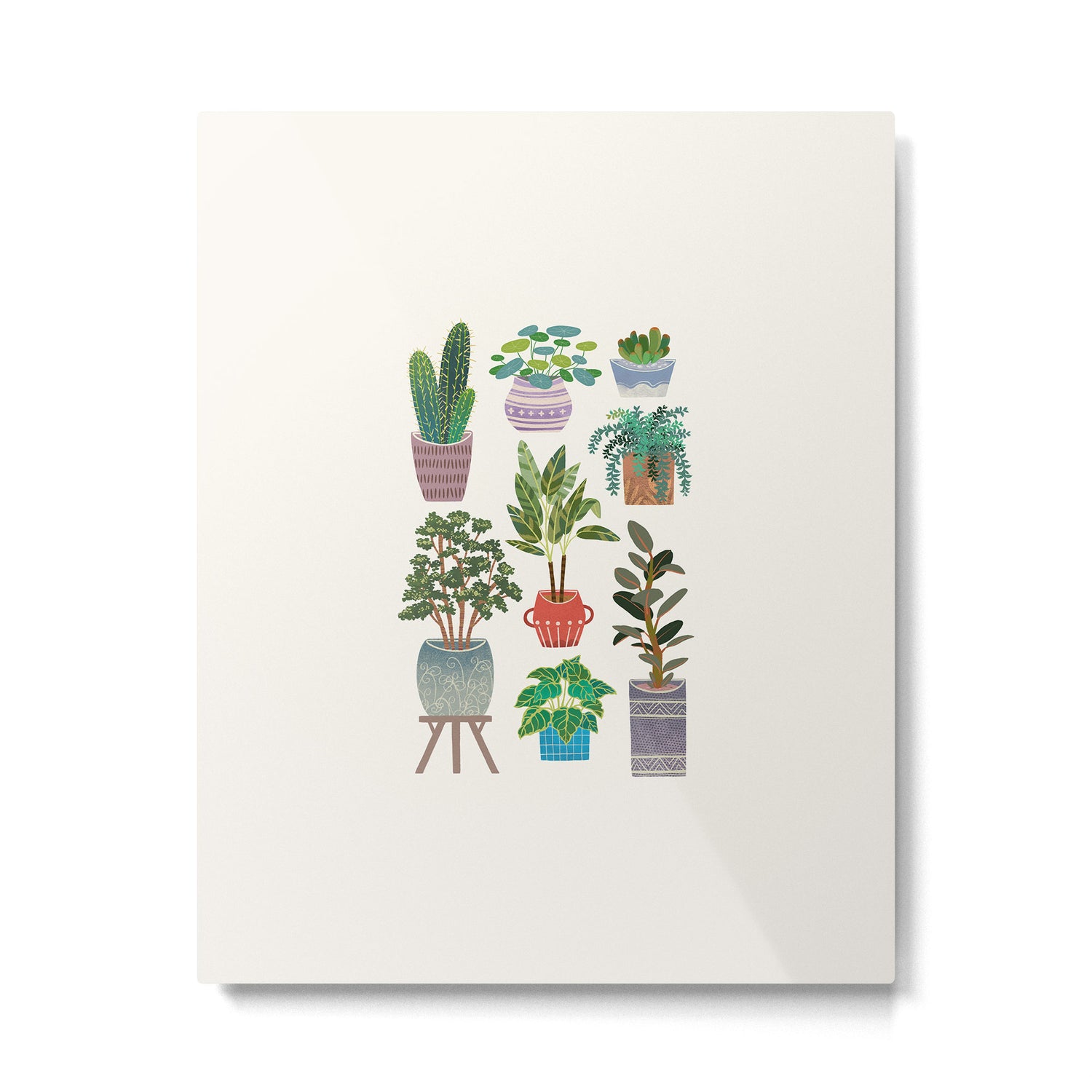 Art print of love for plants on a Ivory background Metal Print Gallery Image 6