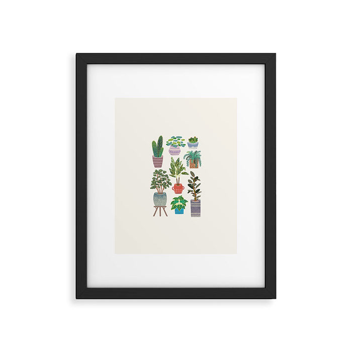 Art print of love for plants on a Ivory background Framed Art Print Gallery Image 1