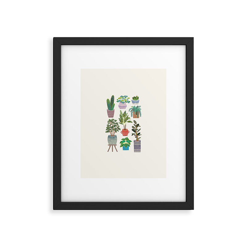 Art print of love for plants on a Ivory background Framed Art Print Gallery Image 6