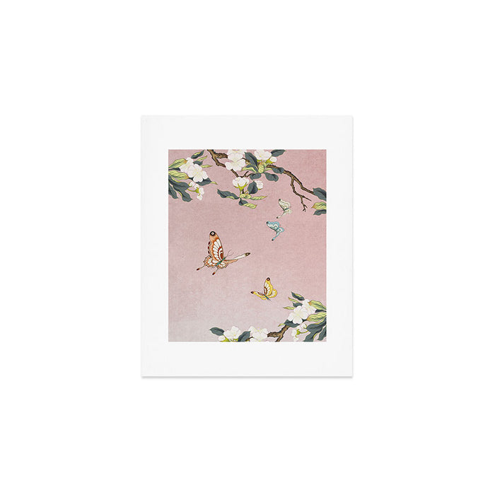 Butterflies and pear blossoms Art Print Gallery Image 1