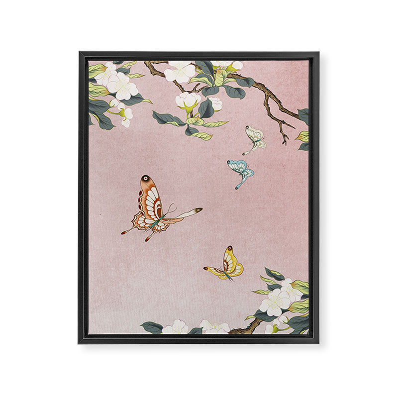 Butterflies and pear blossoms Framed Canvas Print Gallery Image 8