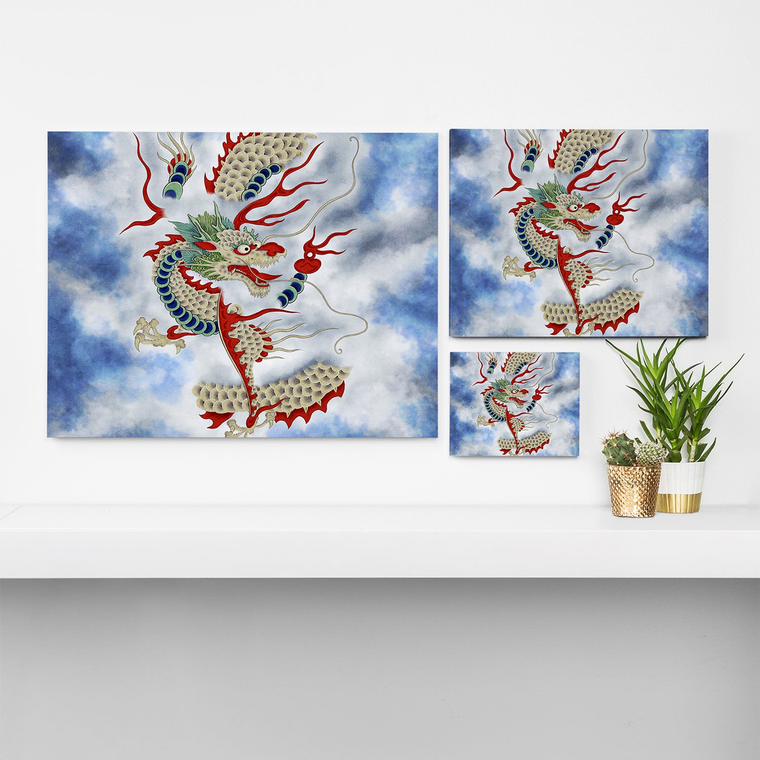 Dragon in the Cloud : Minhwa-Korean traditional/folk art Canvas Print Gallery Image 3