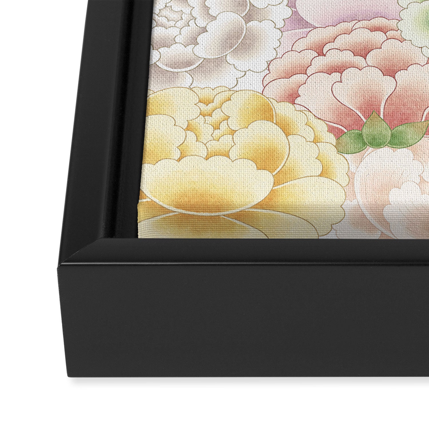 Field of peony flowers Framed Canvas Print Gallery Image 3