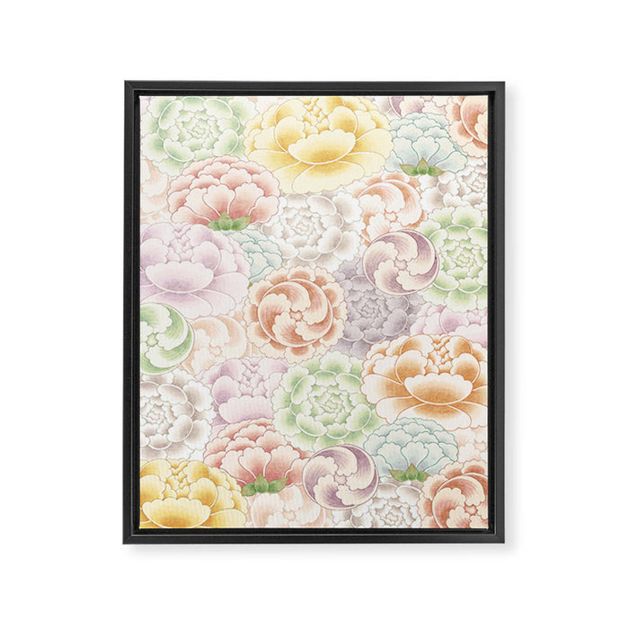 Field of peony flowers Framed Canvas Print Gallery Image 1