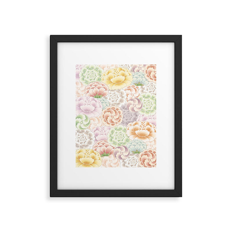 Field of peony flowers Framed Art Print Gallery Image 6
