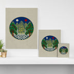 Five peaks of the sun and moon : Kingâs painting (Minhwa-Korean folk art) Canvas Print Gallery Image 3