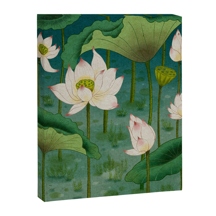 Lotus flowers A -  Minhwa-Korean traditional/folk art Canvas Print Gallery Image 1