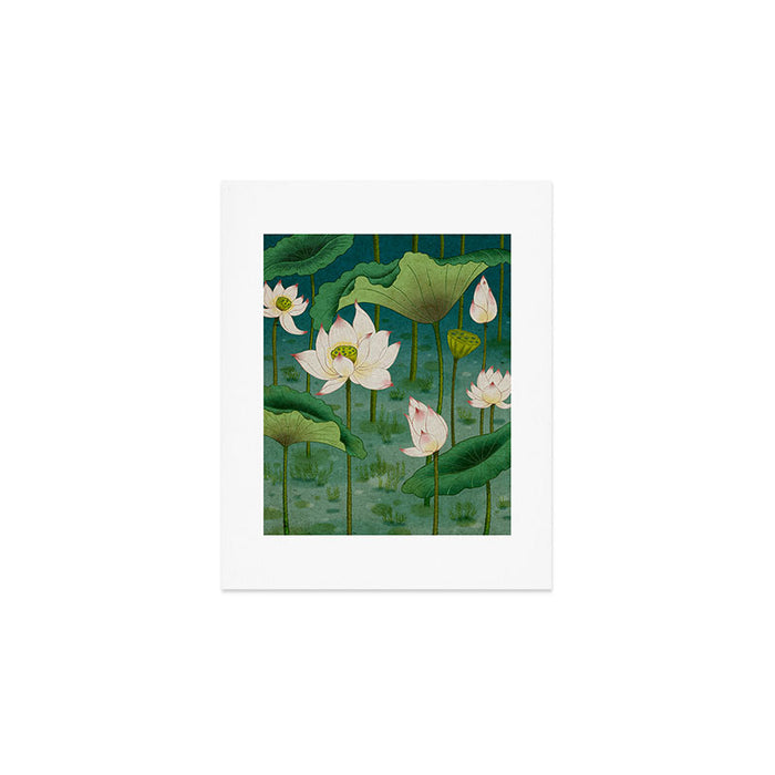 Lotus flowers A -  Minhwa-Korean traditional/folk art Art Print Gallery Image 1