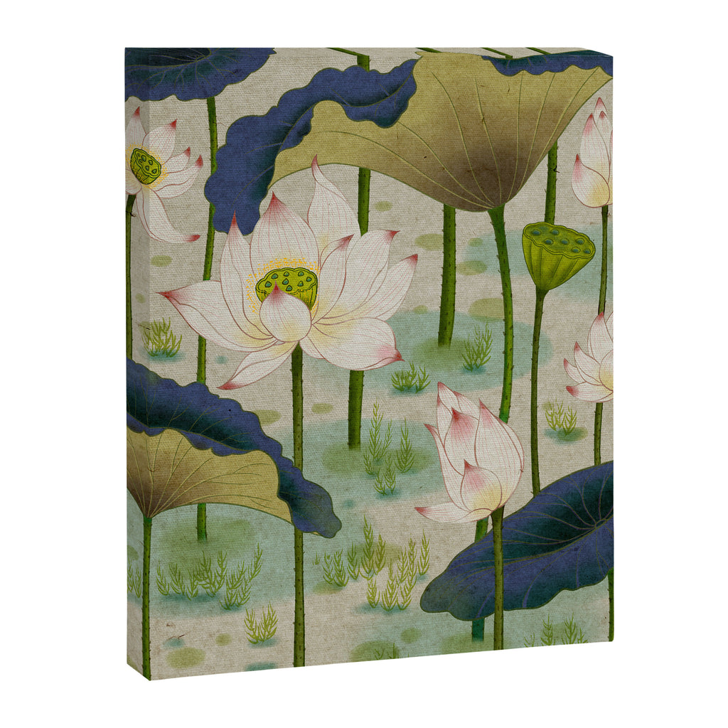 Lotus flowers B - Minhwa-Korean traditional/folk art Canvas Print Gallery Image 3