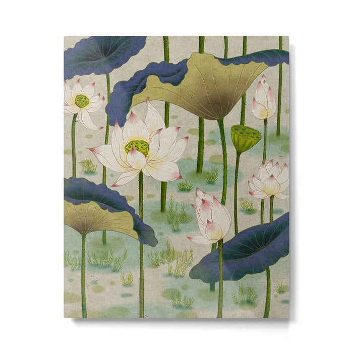 Lotus flowers B - Minhwa-Korean traditional/folk art Metal Print Gallery Image 1