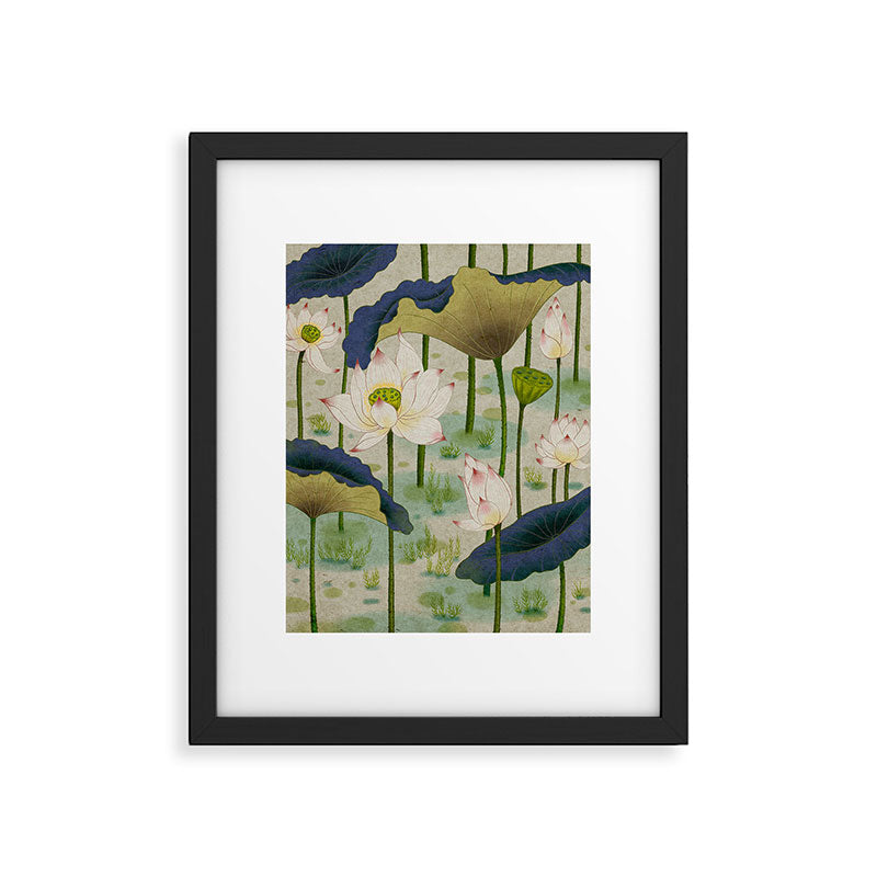 Lotus flowers B - Minhwa-Korean traditional/folk art Framed Art Print Gallery Image 6