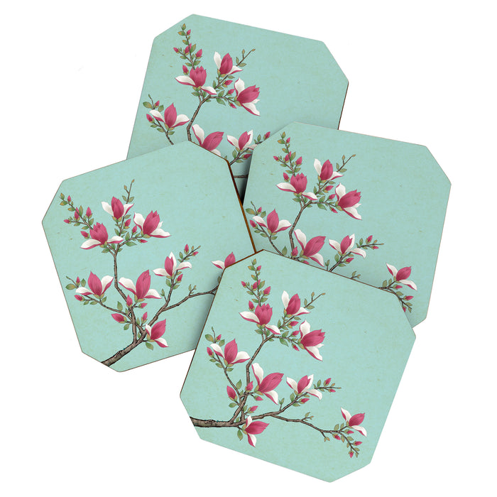 Magnolia : Minhwa-Korean traditional/folk art Coaster Gallery Image 1