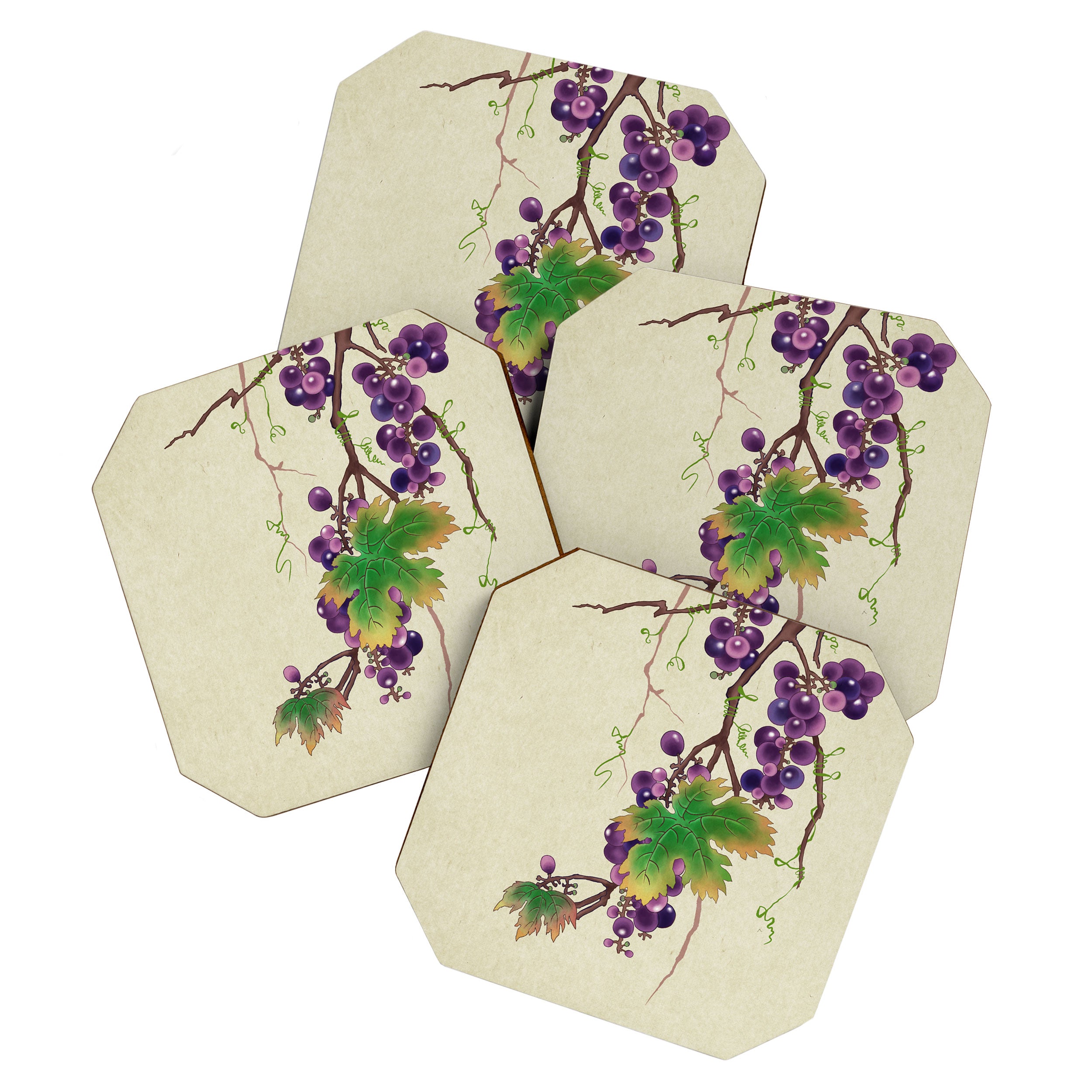 Minhwa : Grapevine Type (Korean traditional/folk art) Coaster Gallery Image 1