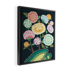 Minhwa(Korean traditional/folk art): Peony Flowers and Rock Framed Canvas Print Gallery Image 2