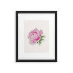 Peony flower painted in watercolor Framed Art Print Gallery Image 6