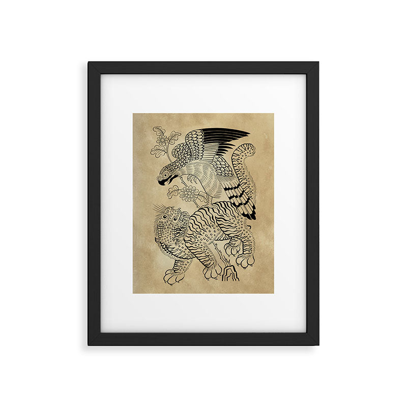 Tiger and hawk Type1 - Minhwa-Korean traditional folk art Framed Art Print Gallery Image 6