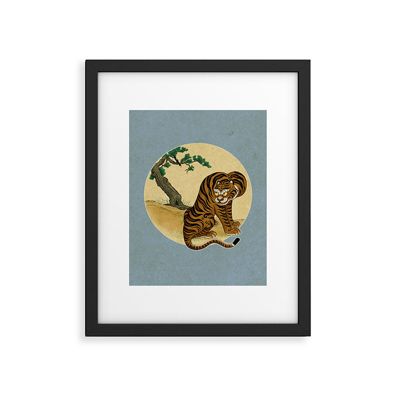 Tiger with magpie type-C : Minhwa-Korean traditional/folk art Framed Art Print Gallery Image 6