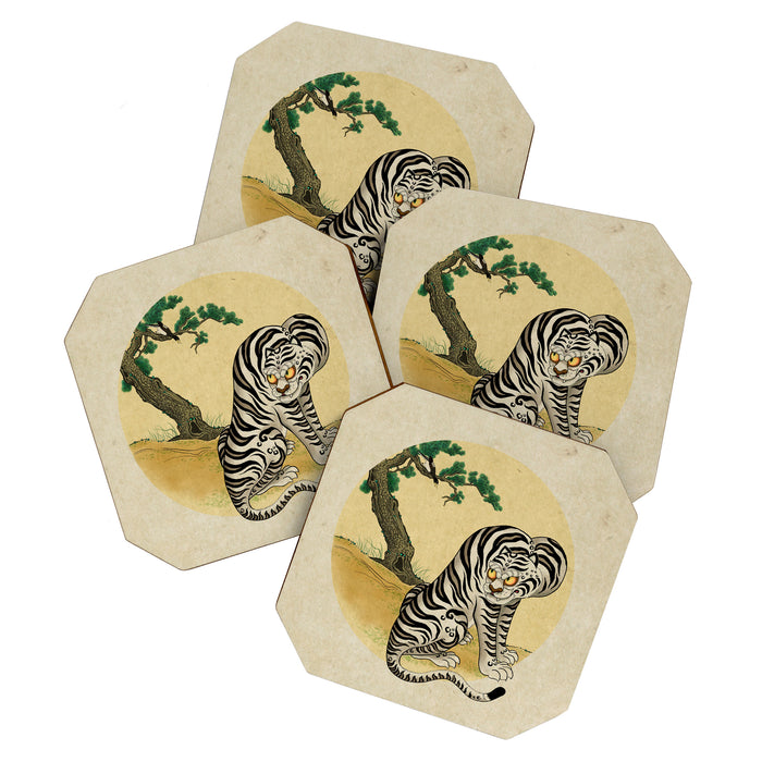 Tiger with magpie type-D : Minhwa-Korean traditional/folk art Coaster Gallery Image 1