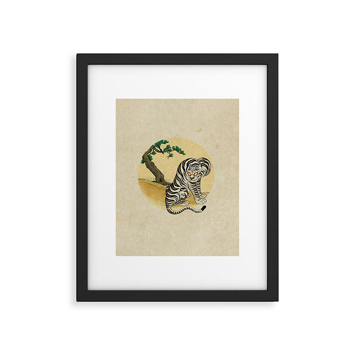 Tiger with magpie type-D : Minhwa-Korean traditional/folk art Framed Art Print Gallery Image 1
