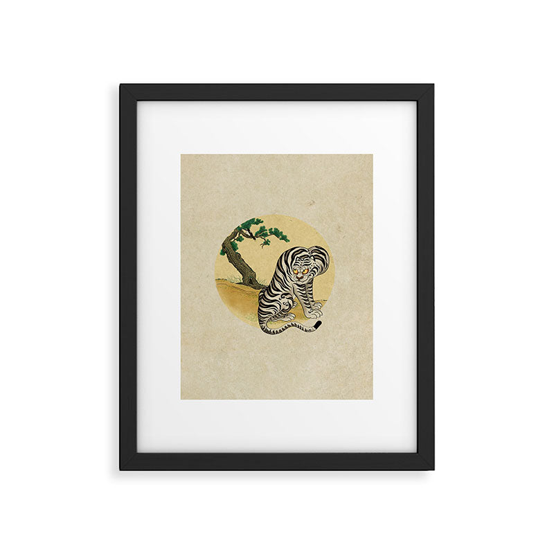 Tiger with magpie type-D : Minhwa-Korean traditional/folk art Framed Art Print Gallery Image 6