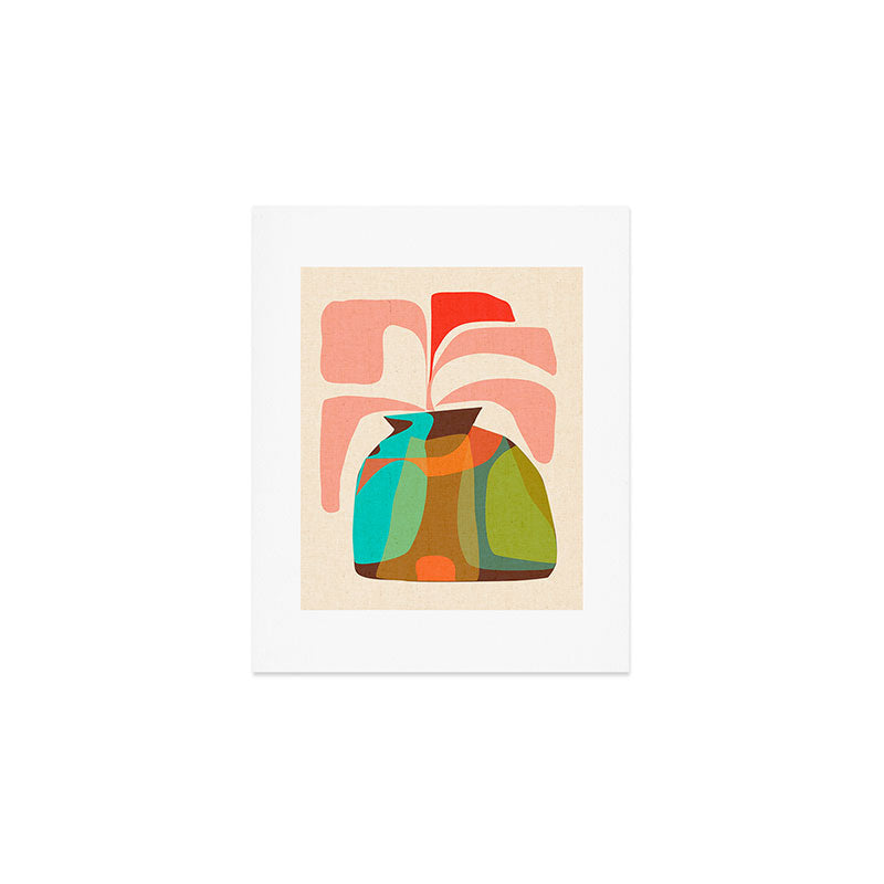 Abso 03 Colored Vase With Red Plant Art Print Gallery Image 1